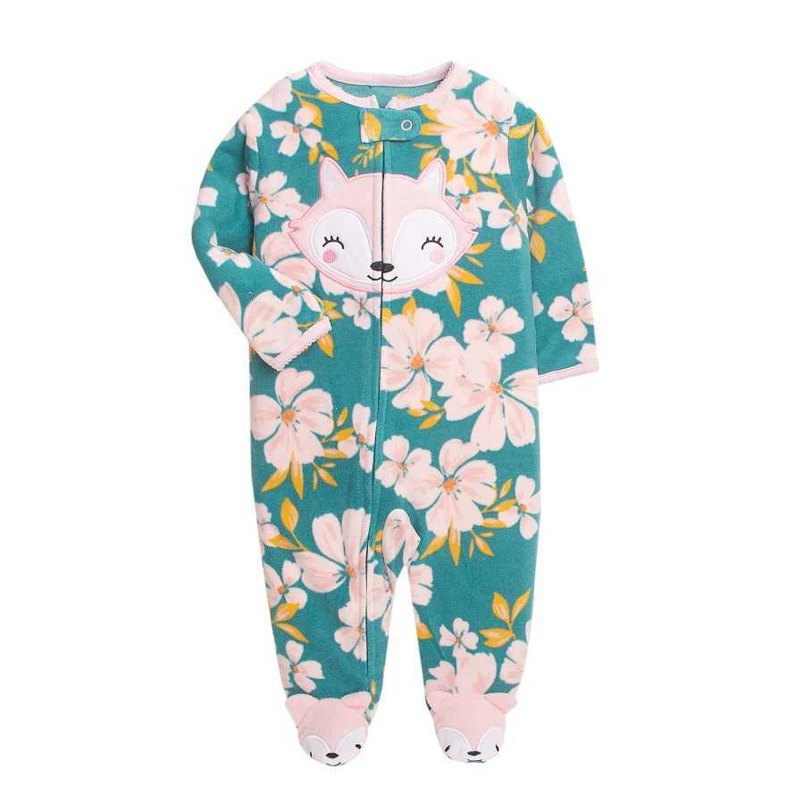 Newborn baby jumpsuit winter spring wool warm animal baby boy girl sleepwear animal full body baby jumpsuit 0-12 months W240812