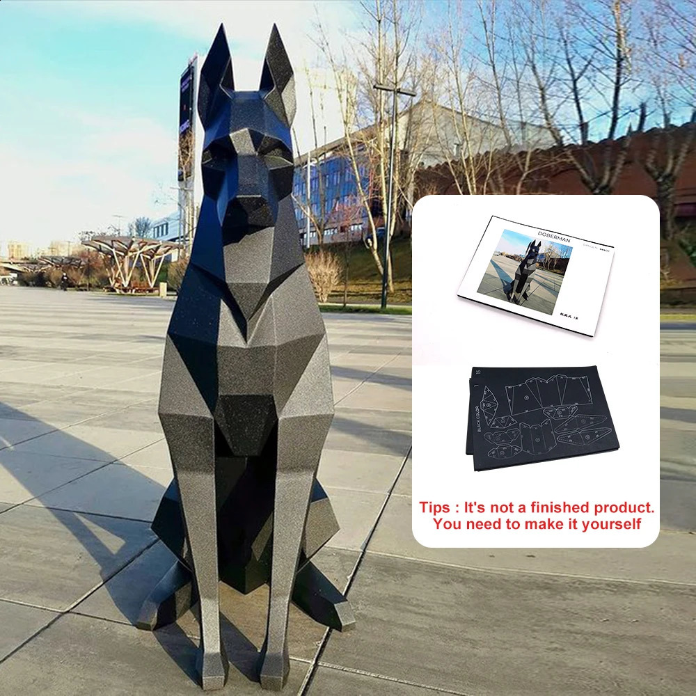 68100cm Dupin 3D animal sculpture paper model DIY handmade process diagram bedroom living decoration room 240812