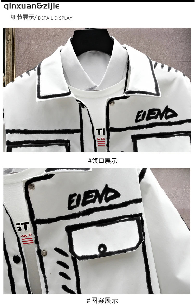 Spring Casual Jacket Korean Fashion Short Lapel Coat Decoration Body Mens High Quality Hip Hop Clothing 240824