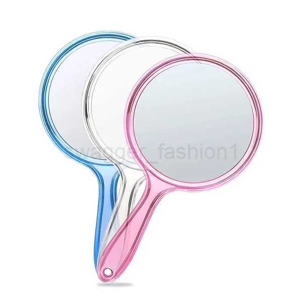 Hand Mirror Double-sided Handheld Mirror 1x/3x Magnifying With Handle Transparent Hand Mirror Rounded Shape MakeupXJ240813