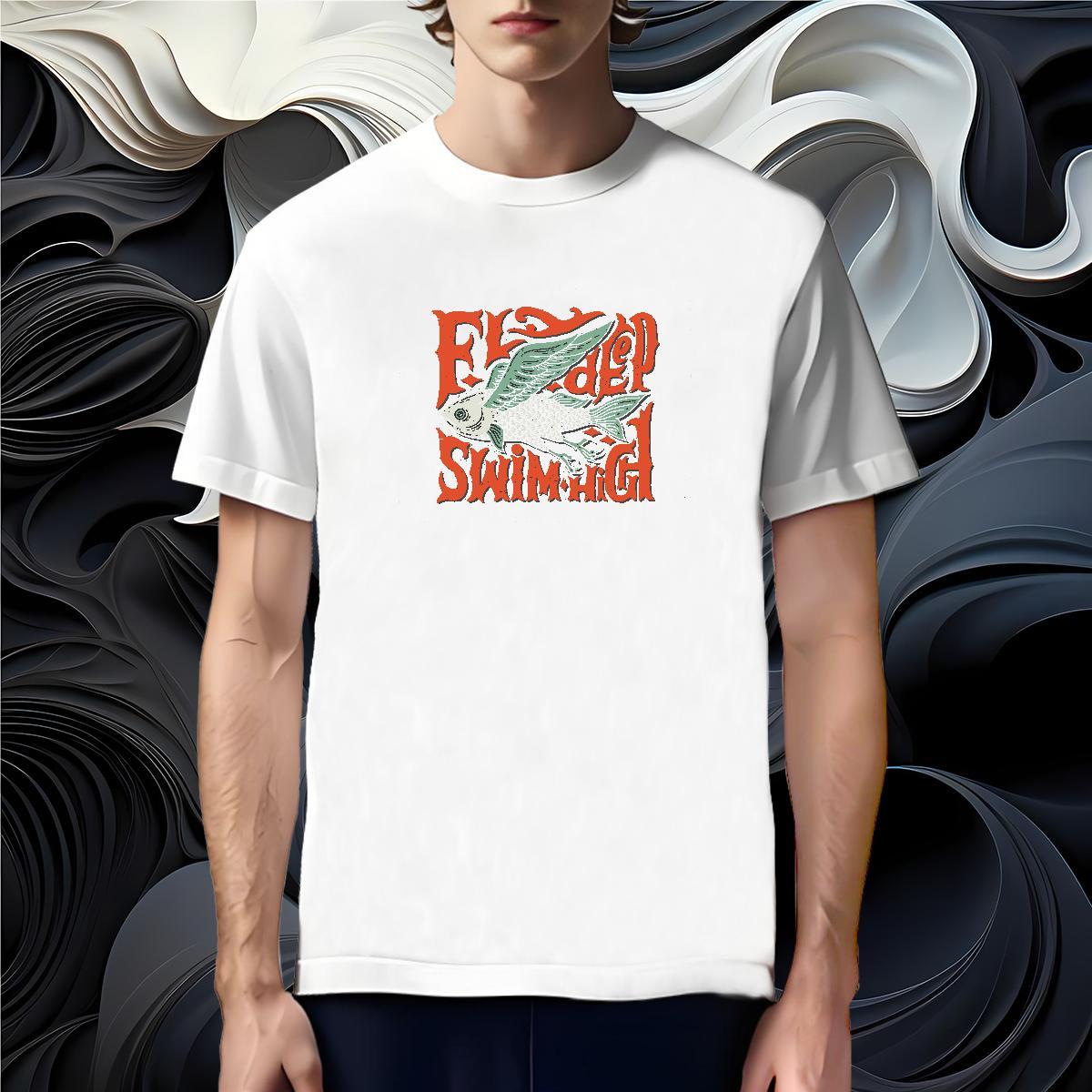Cool Design T Shirt For Man fish Crew Neck Summer Casual Custom Big Size 230g Pure Cotton Mens Tshirts New Designer Clothes