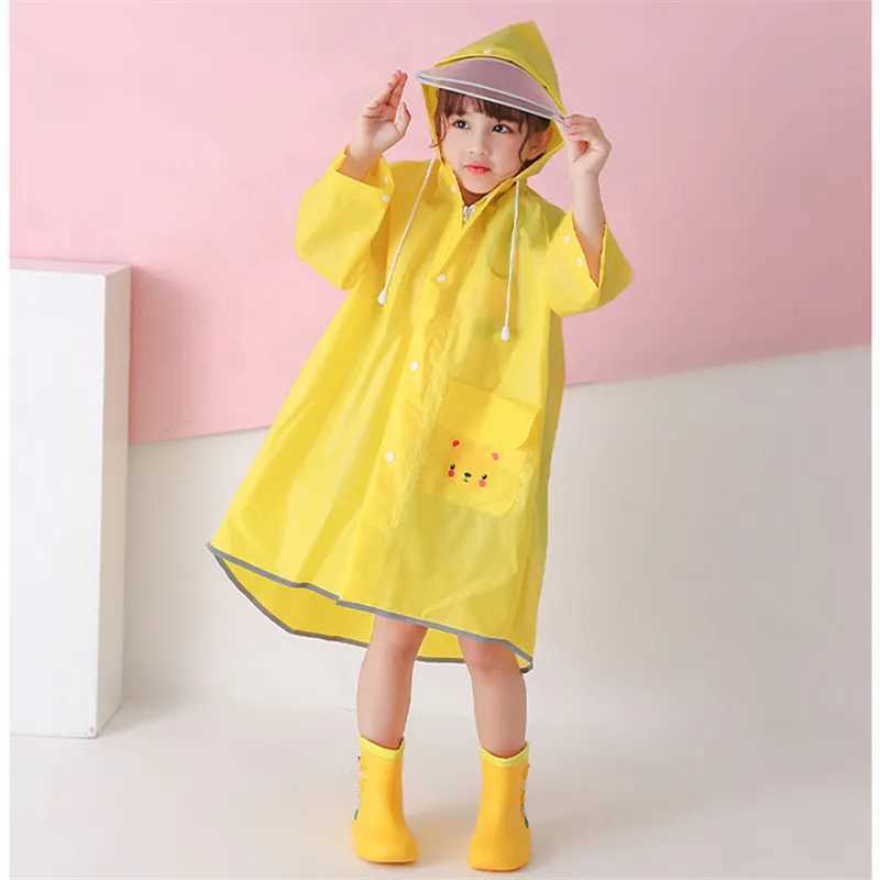 Cute student baby raincoat outdoor travel mountaineering waterproof raingear child impermeable rain poncho boy girl raincoatgift Y240810