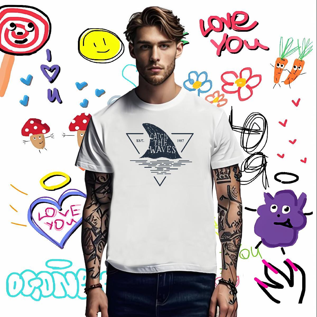 Mens T Shirts 230g Cotton handpainted Daily Outfit Breathable Short Sleeve Customized Tshirts Fashion Designer High Quality Tops