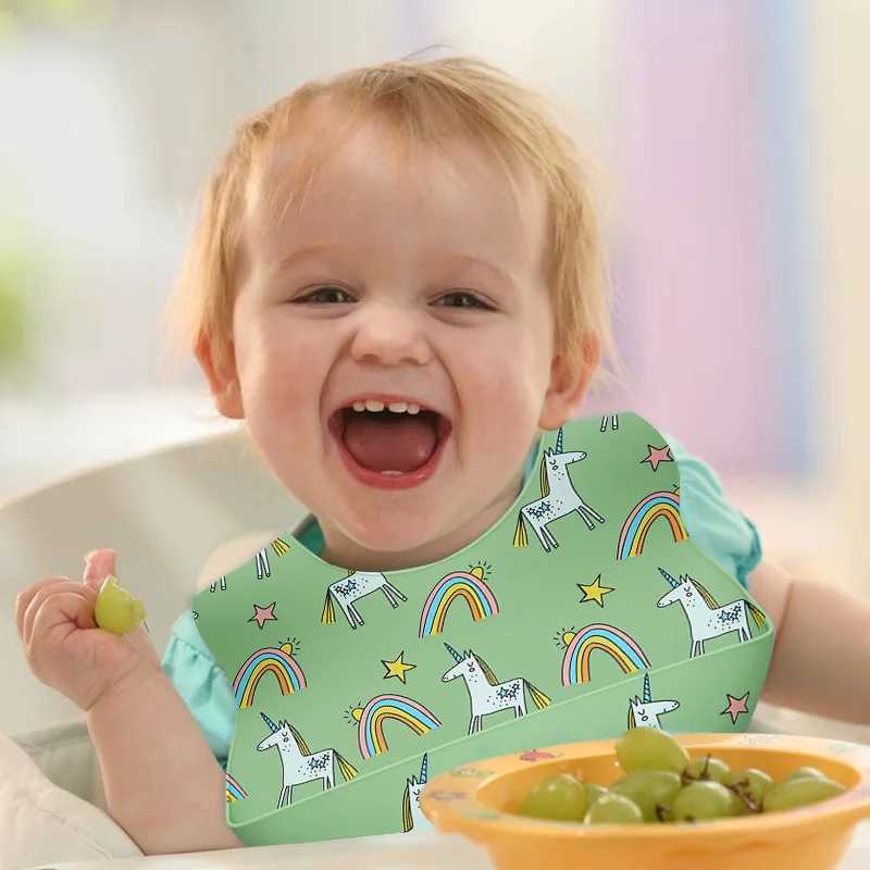 Bibs Burp Cloths 100%Food Safe Approve Silicone Childrens Products Personalized Collapsible Baby Bibs Adjustable Toddler Bib Baby StuffL4812