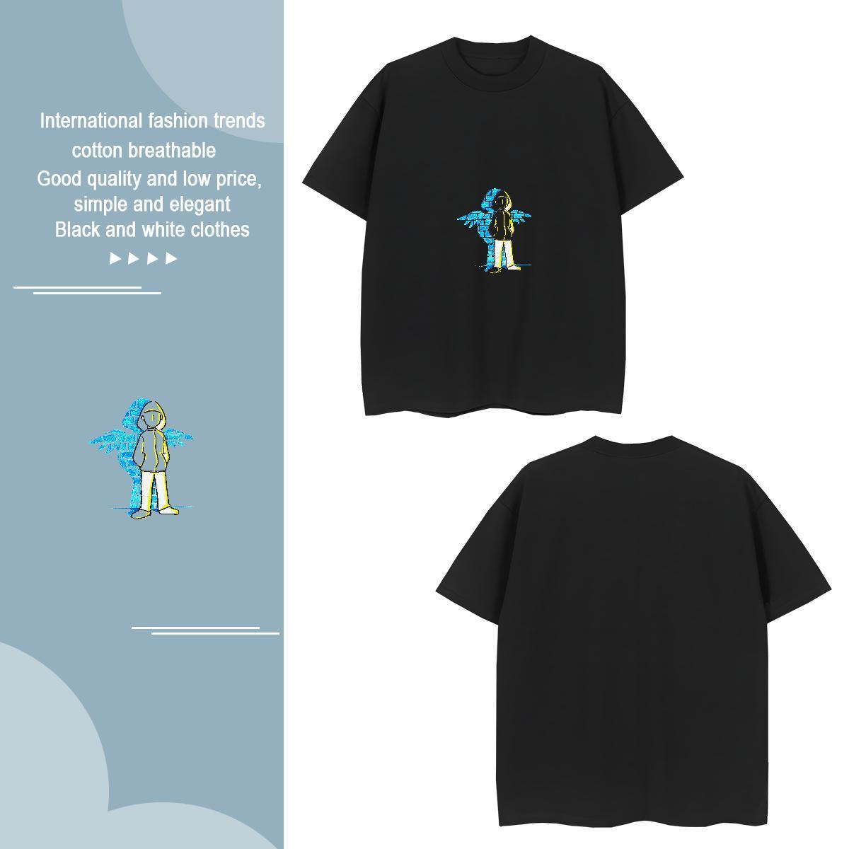 Cool Design portrait Man T Shirts Hip Hop Couples T Shirts 230g Pure Cotton New Arrival O-Neck Short Sleeve DIY Printed Tops