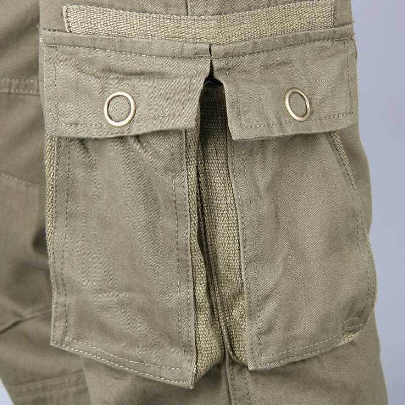 Pockets Pants Men New Autumn Winter Casual Cotton Loose Long Trousers Mens Thick Overalls Joggers Military Tactical Cargo PantsXJ240813