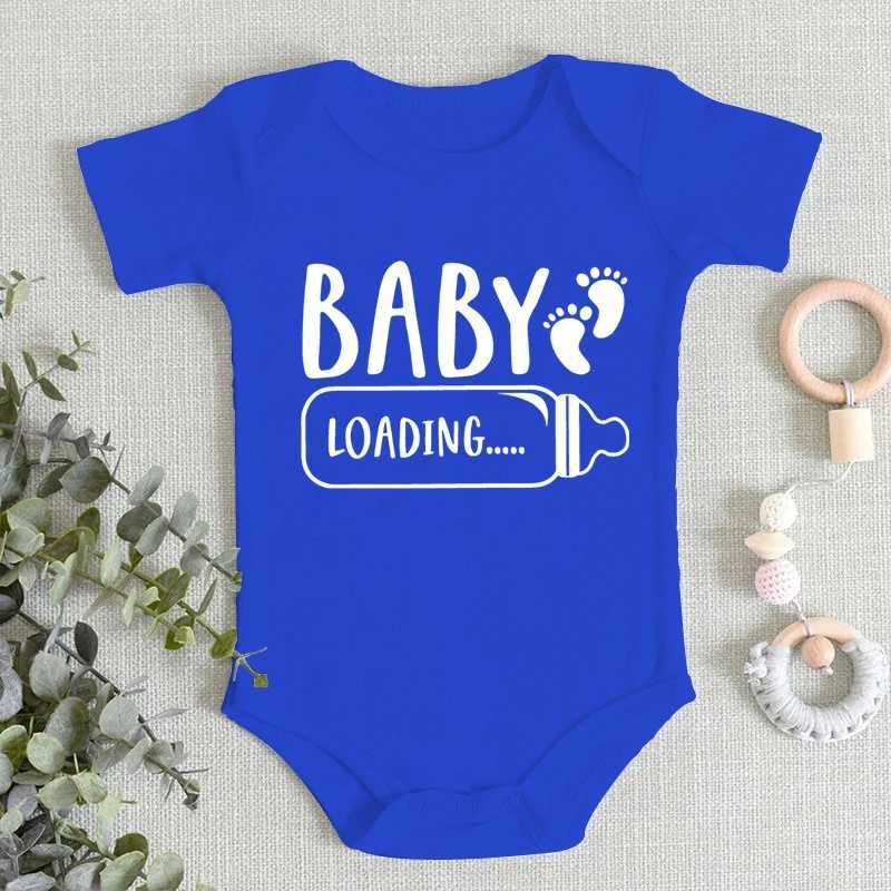 1 baby bodysuit autumn baby girl boy clothing baby loading pattern newborn jumpsuit 100% pure cotton short sleeved baby jumpsuit W240812