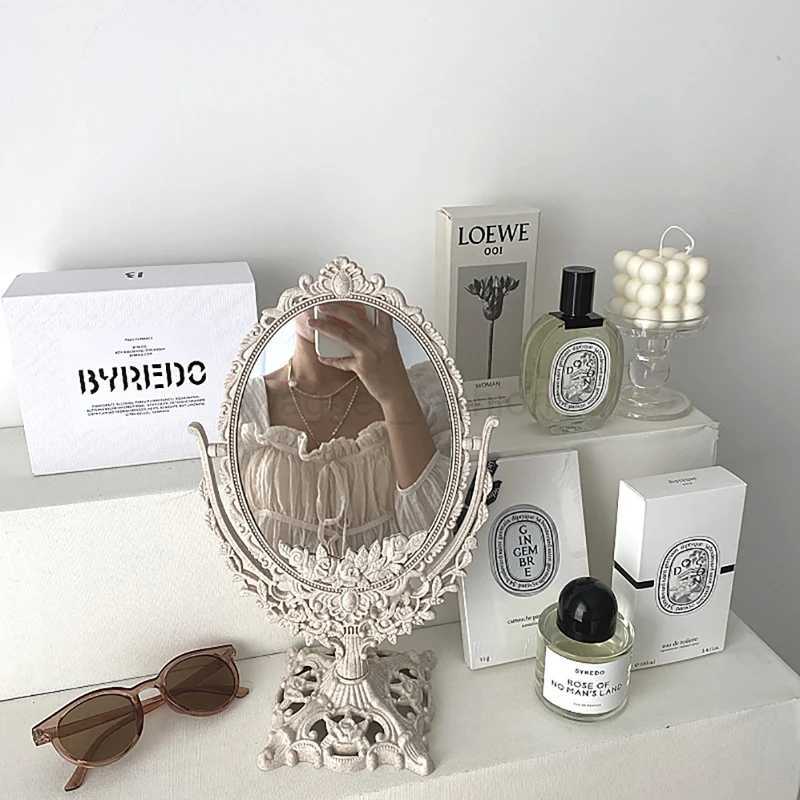 Nordic Makeup Mirror Ins Vintage Decorative Mirror Plastic Cosmetic Mirror Room Home Decor Espejos Decorativos Beauty Tools 1pcsXJ240813
