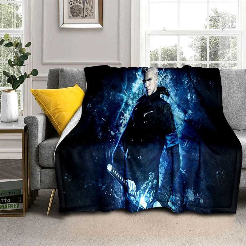 3D DMC Game D-Devil May Cry Gamer BlanketSoft Throw Blanket for Home Bedroom Bed Sofa Picnic Travel Office Cover Blanket KidsXJ240813