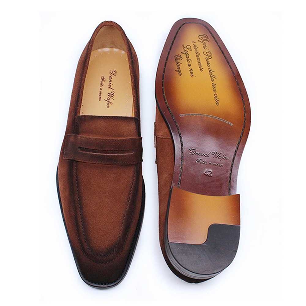 CMM Mens Genuine Leather Casual Shoes Autumn Suede One Foot Lazy Shoes New Mens Shoes Loafer Shoes
