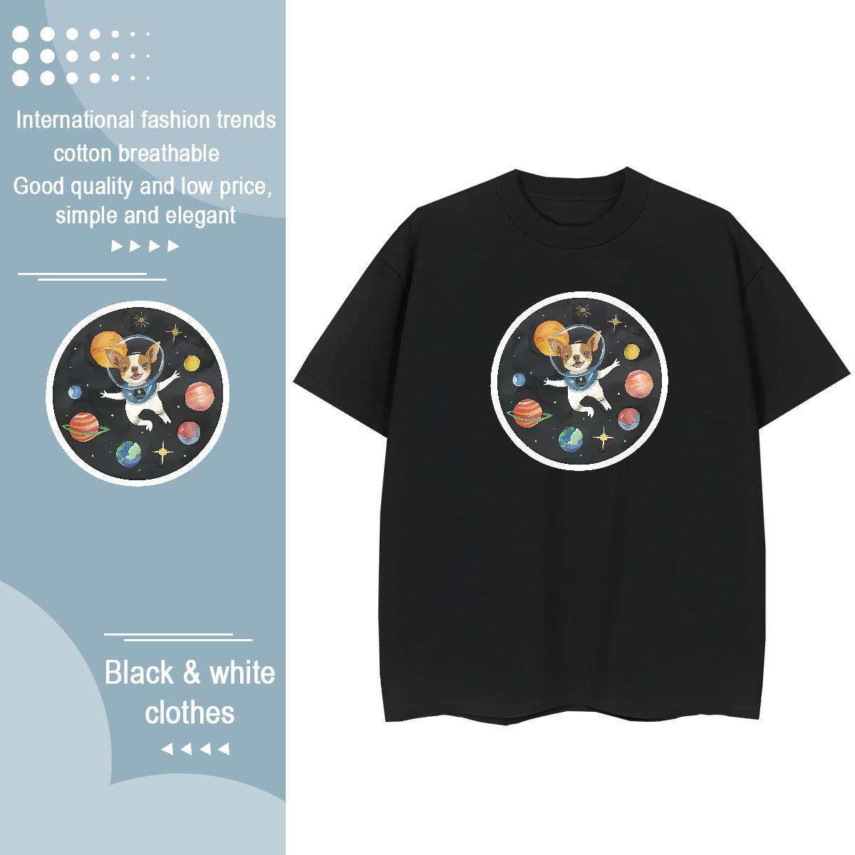 Soft Men T Shirts dog Round Neck Short Sleeve Casual Plus Size Custom 230g Cotton Tshirt for Man Woman New Polos