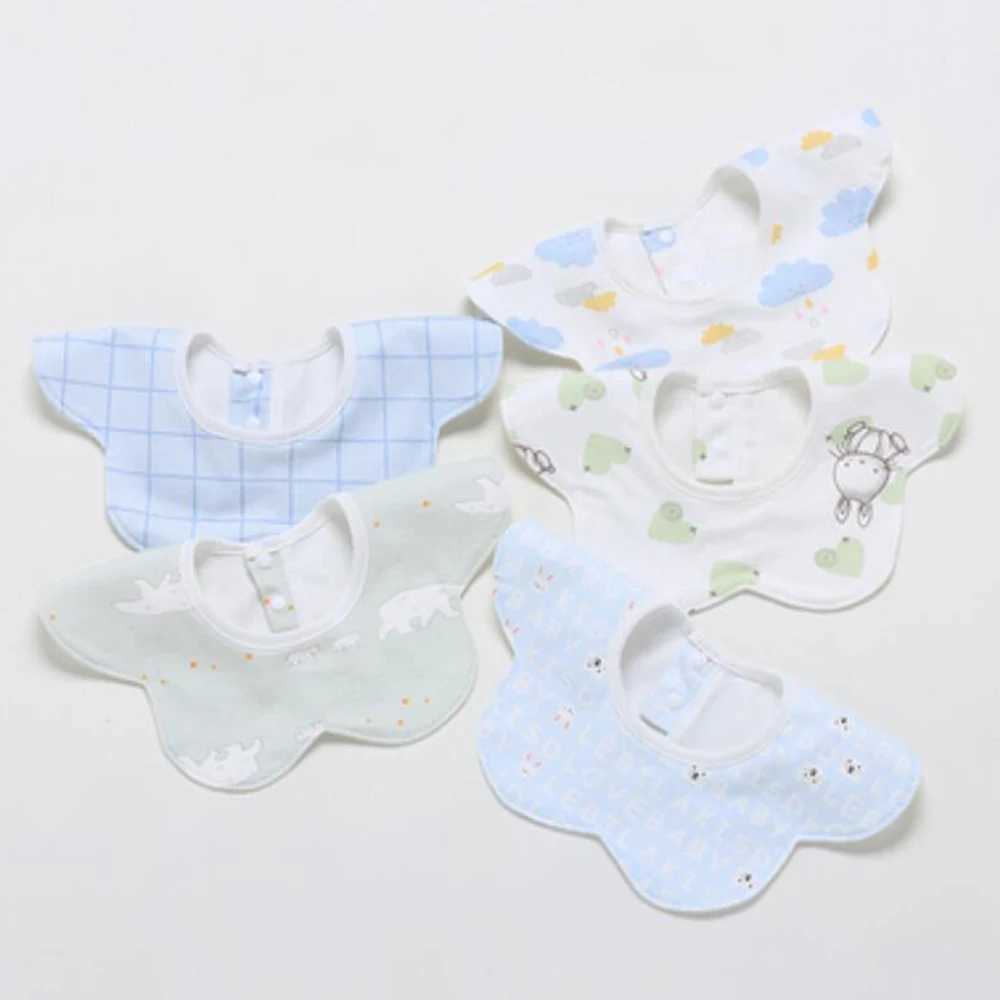 Bibs Burp Cloths 5Pcs/Lot Baby Bibs Waterproof Round 360 Degree Rotation Saliva Towel Infant Feeding Apron Newborn Stuff WholesaleL4812