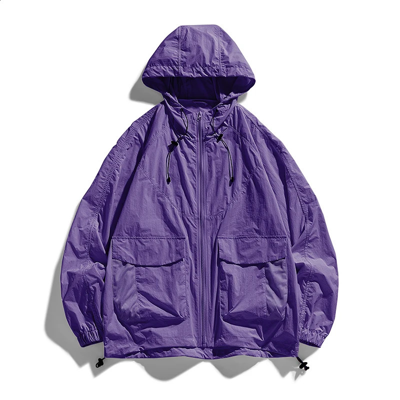 Summer Oversize Sunscreen Jacket Men Baggy Coat Outerwear Fashion Korean Streetwear Sun Protection Clothing Tops Male Plus Size o240812