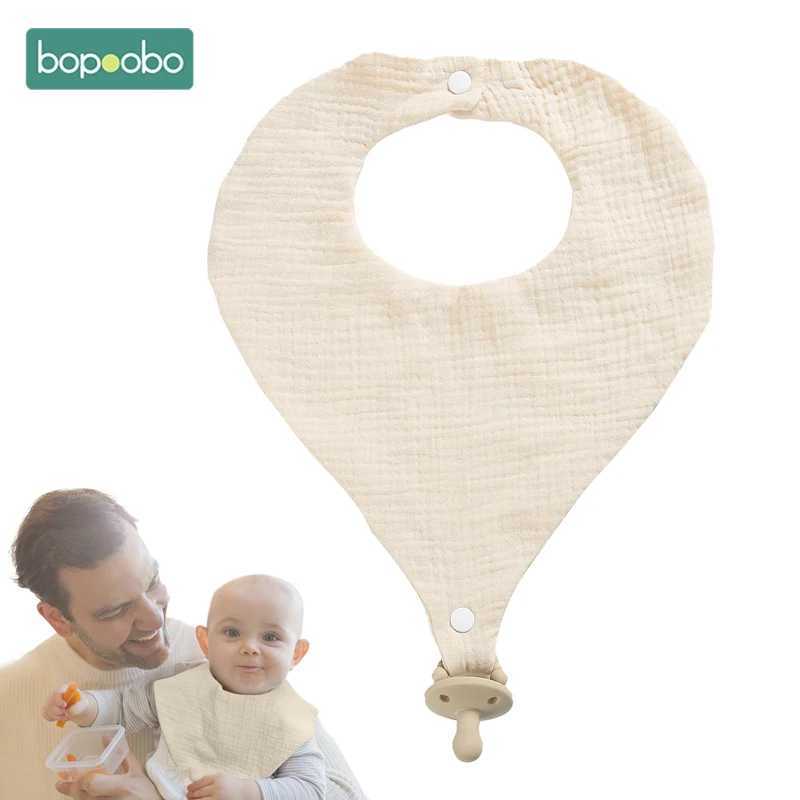 Bibs Burp Cloths 2Pcs/Set Baby Bibs Cotton Absorbent SoftSilicone Bandana Drool Bibs Pacifier BPA Free Newborn Boy Girls Feeding Saliva TowelL4812