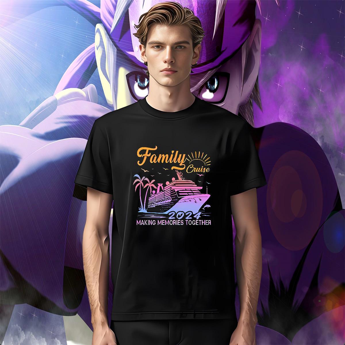 Comfortable boat Men T Shirts Anime Printing Street Men Tshirts 230g 100% Cotton New Arrival O Neck Short Sleeves Floral Print Wear
