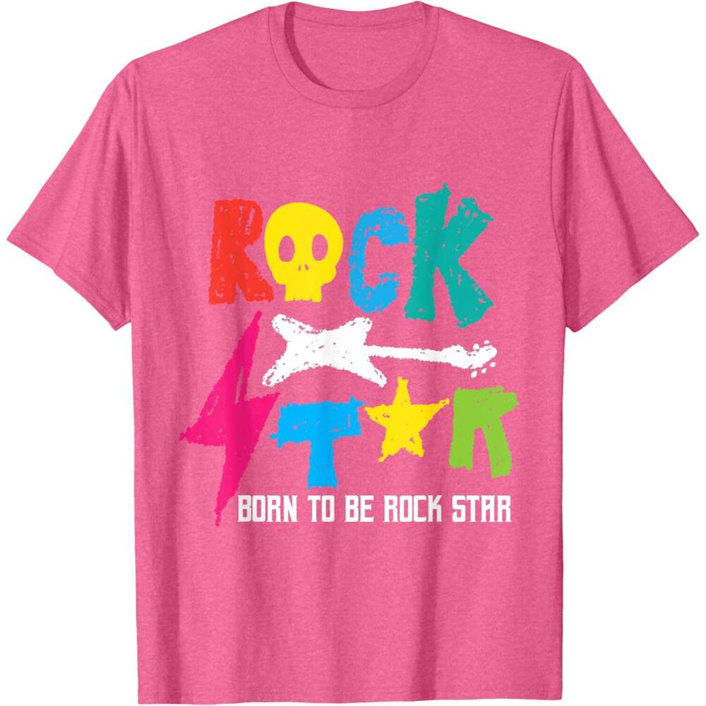 T shirt for Mens Born To Be Rockstar Music Funny Gift T-Shirt Shirts Tshirt Graphic Tee Casual Tops Clothes Short sleeve