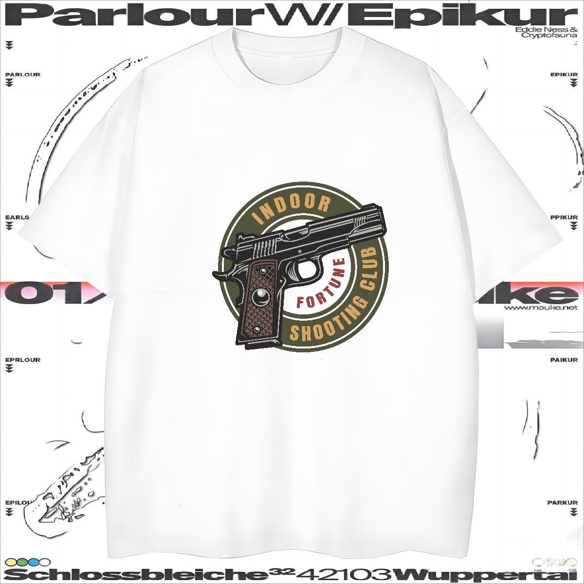 Designer T Shirt For Man pistol O Neck Short Sleeves Hip Hop Street Oversized 230g Pure Cotton Men Tees Classic Casual Polos