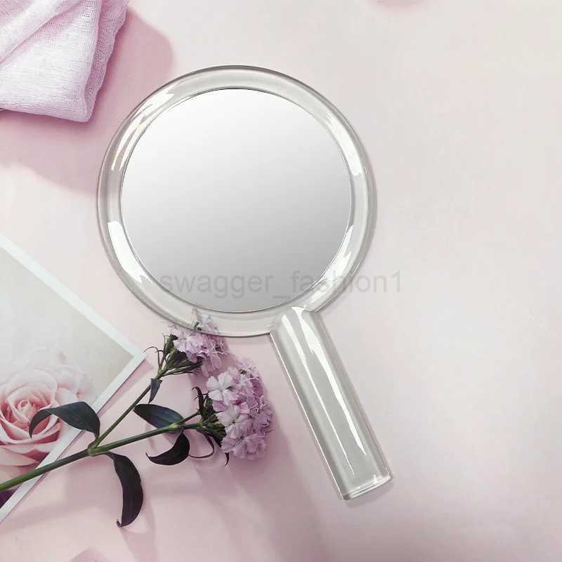 Handheld 1X/5X Magnifying Makeup Mirror Double-Sided Vanity Transparent Hand Mirrors Round Shape for Cosmetic DresserXJ240813