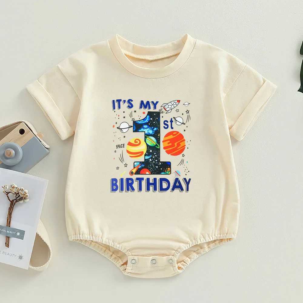 This is my first time printing baby boy bubble jumpsuit short sleeved oversized bubble bodysuit birthday party baby costume W240812
