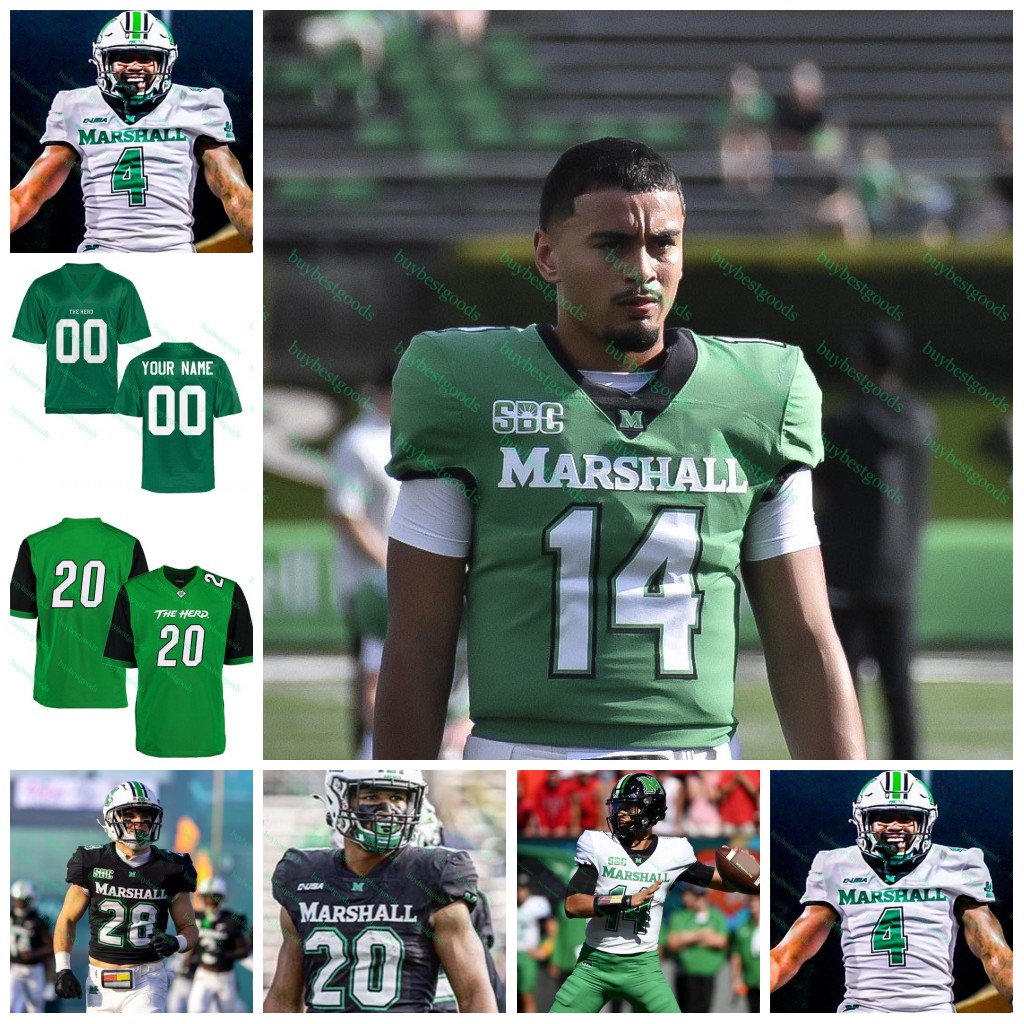 Custom 2024 NCAA Marshall Thundering Herd Football Jersey Frank Gatski Randy Moss Ahmad Bradshaw Byron Leftwich Albert McClellan Marshall Jerseys