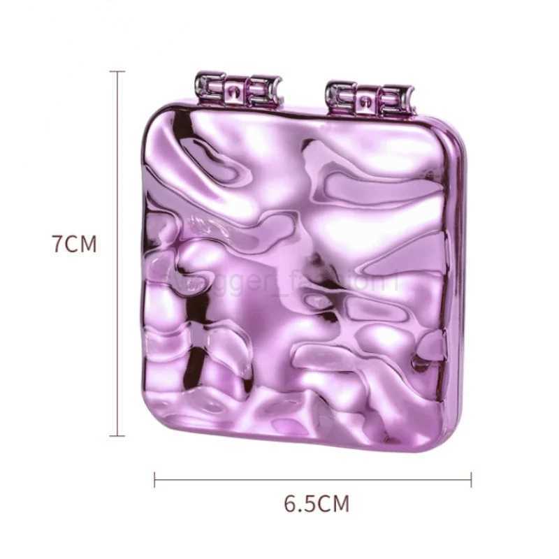 Foldable Plating Makeup Mirror Mini Square Makeup Vanity Mirrors Portable Hand Mirrors Double-sided Compact Mirror Pocket MirrorXJ240813