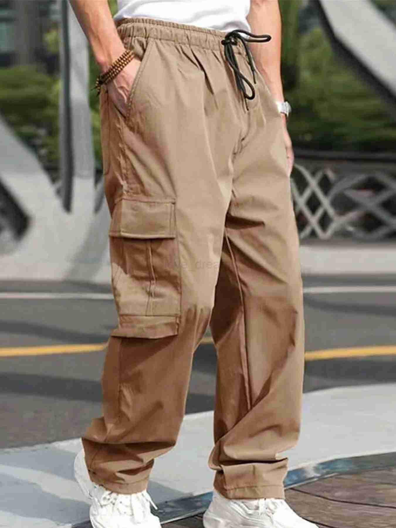 2024 Streetwear Hip Hop Joggers Cargo Pants Men Multi-Pocket Elastic Waist Harem Trousers Male Harajuku Casual Woman SweatpantsXJ240813