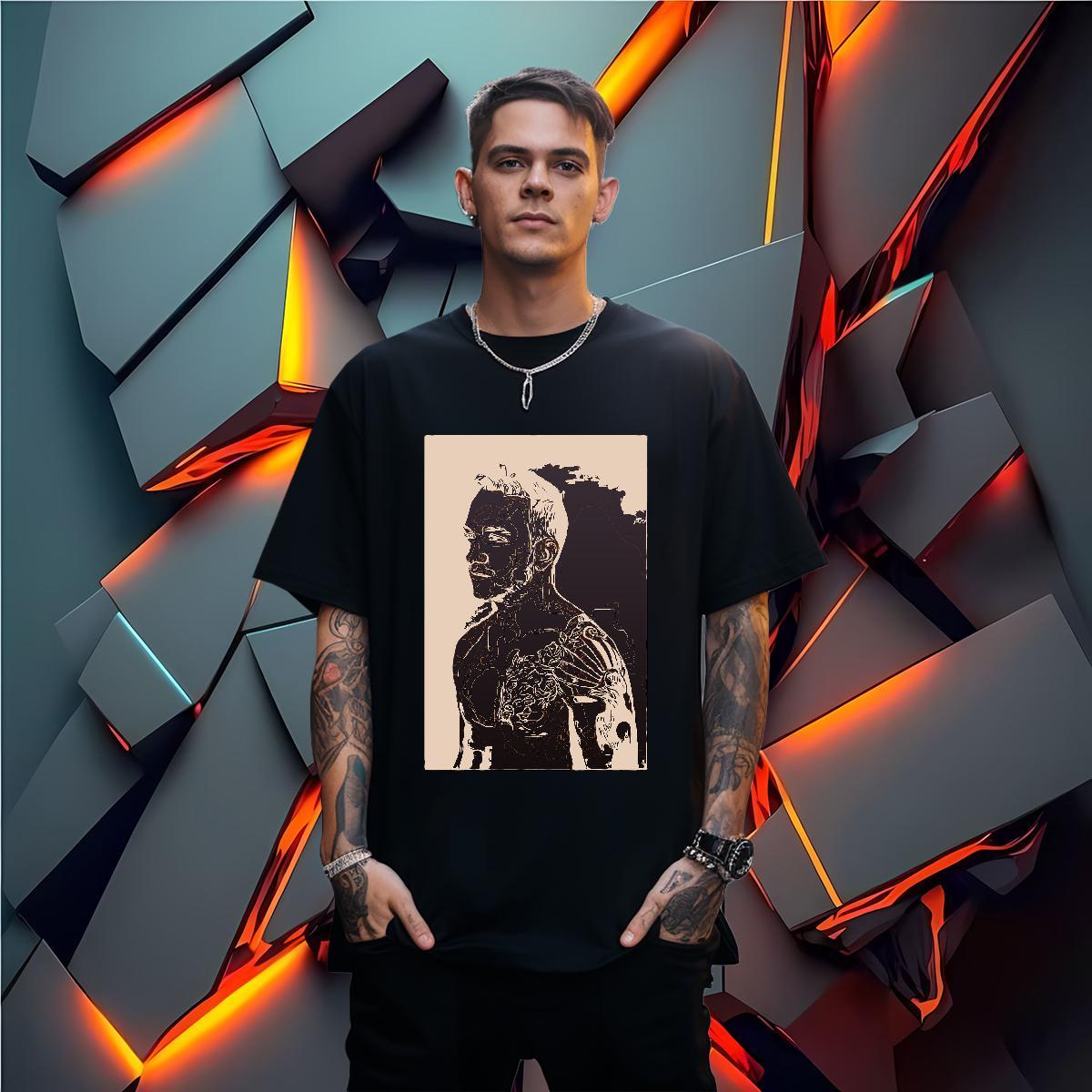 Mens T Shirts 100% Cotton 230g portrait Street Crew Neck Breathable Graphic Men Tops Tees Customized High Quality Top Tees