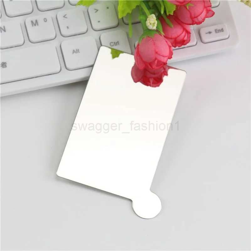 Portable Shatter Proof Card Style Pocket Cosmetic Mirror PU Leather Cover Stainless Steel Unbreakable Makeup MirrorXJ240813