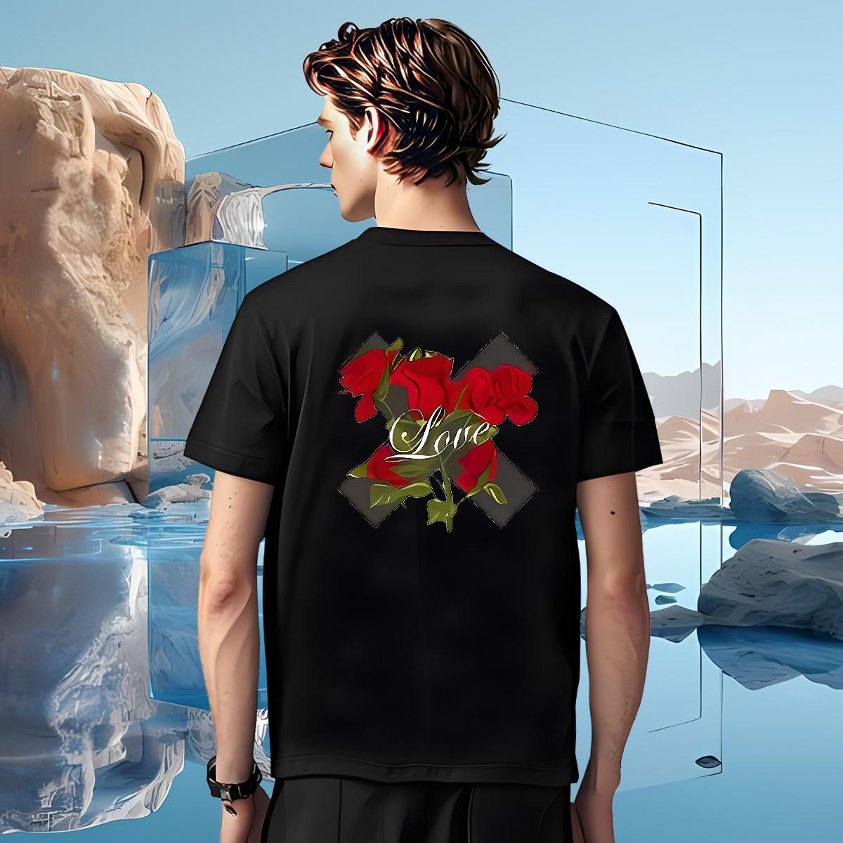 Loose letter T-Shirts for Men Spring Summer Couples T Shirts 230g 100% Cotton Factory Direct Pure Cotton Cartoon Print Clothes