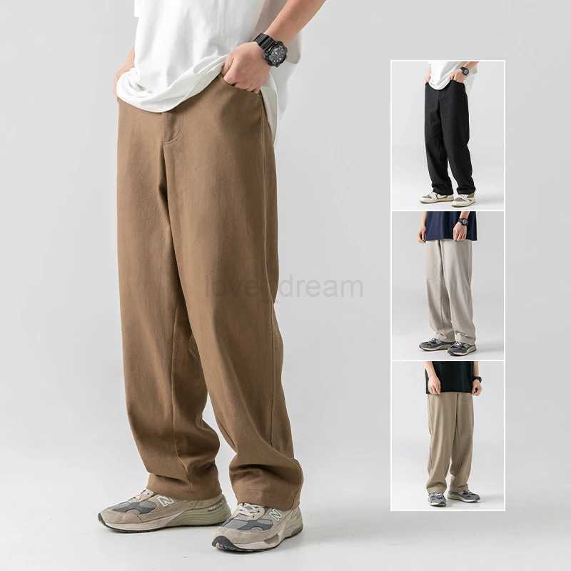 HOUZHOU Oversize Casual Pants Men Japanese Streetwear Cotton Black Khaki Outdoor Trousers Male Loose Harem Tactical AutumnXJ240813
