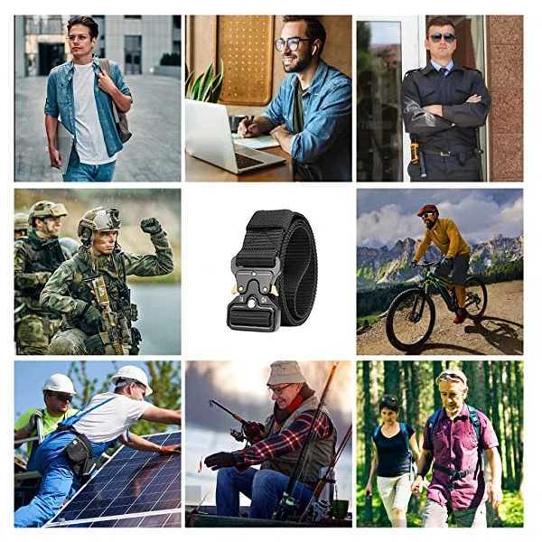 Mens waist belt military outdoor hunting tactics outdoor mountain multifunctional tactics nylon canvas plastic buckle belt W240807