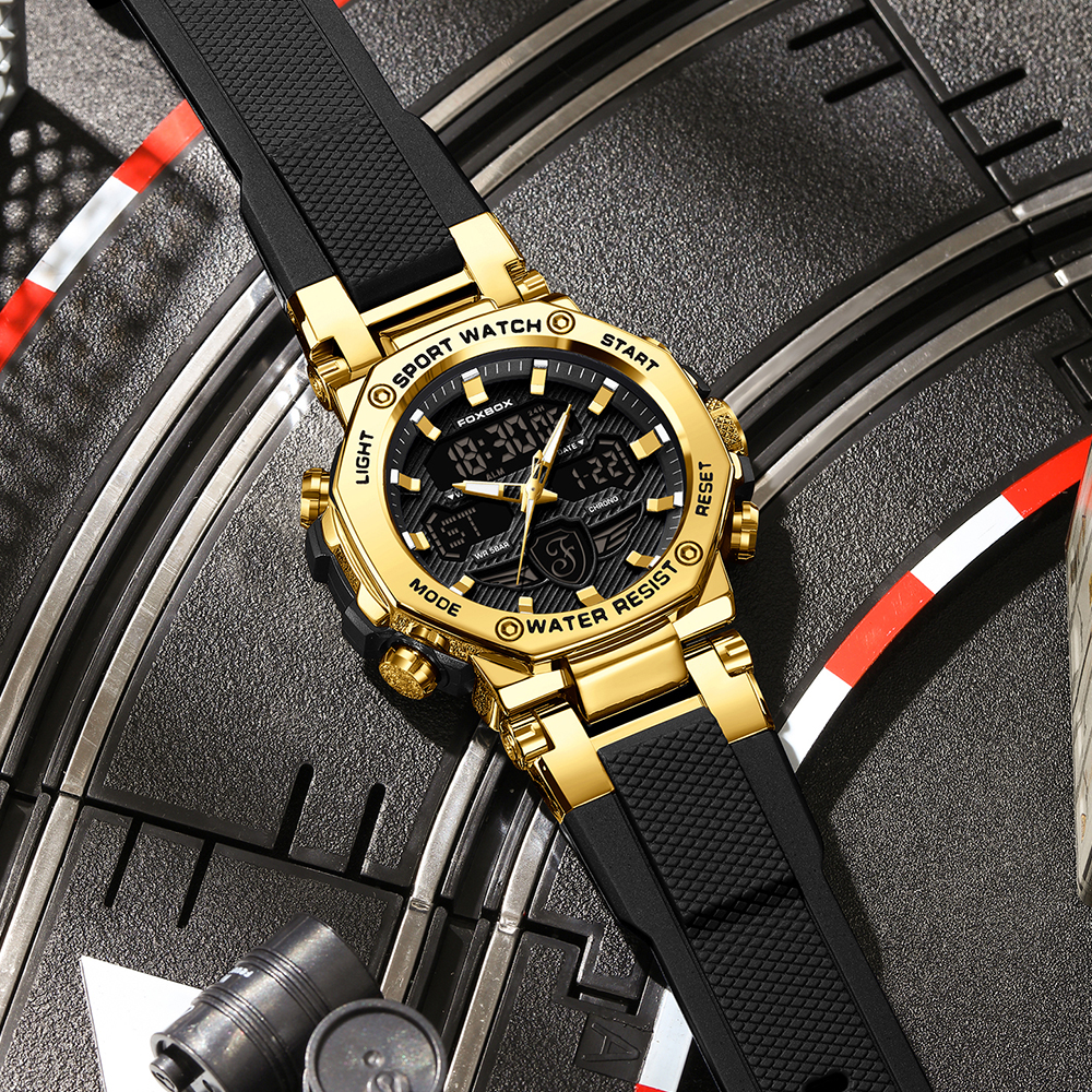 LIGE 2024 new sports waterproof electronic watch men's multifunctional dual display fashionable casual youth electronic watch Watch for teenagers