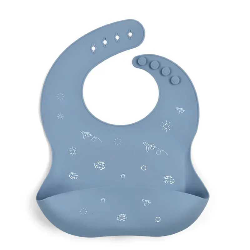 Bibs Burp Cloths Cartoon Animal Baby Bibs Waterproof Soft Silicone Baby Girl Boy Feeding Stuff Printed Adjustable Kids Children Bib ApronL4812