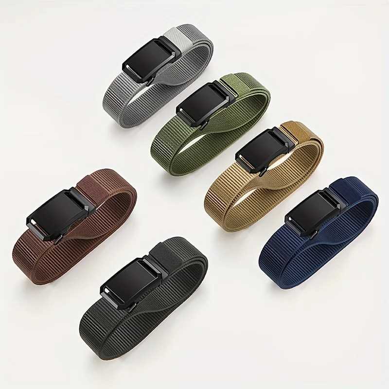 Metal automatic buckle nylon mens tactical belt mens military waist canvas belt high-quality waist belt W240807