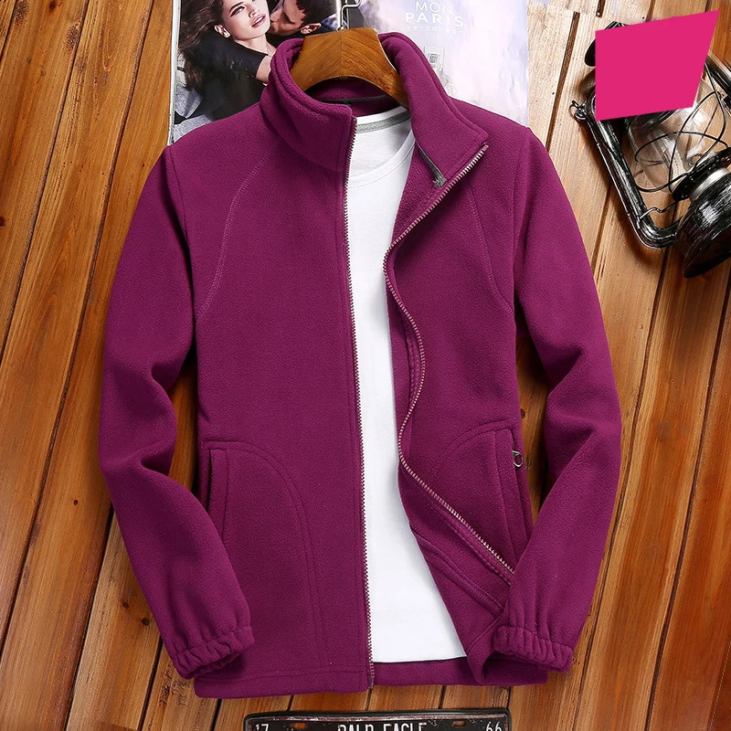 Winter Womens Zipper Cardigan Sweatershirt Warm Coral Fleece Jacket Ladies Outdoor Running Polar Fleece Coat Clothes 240812