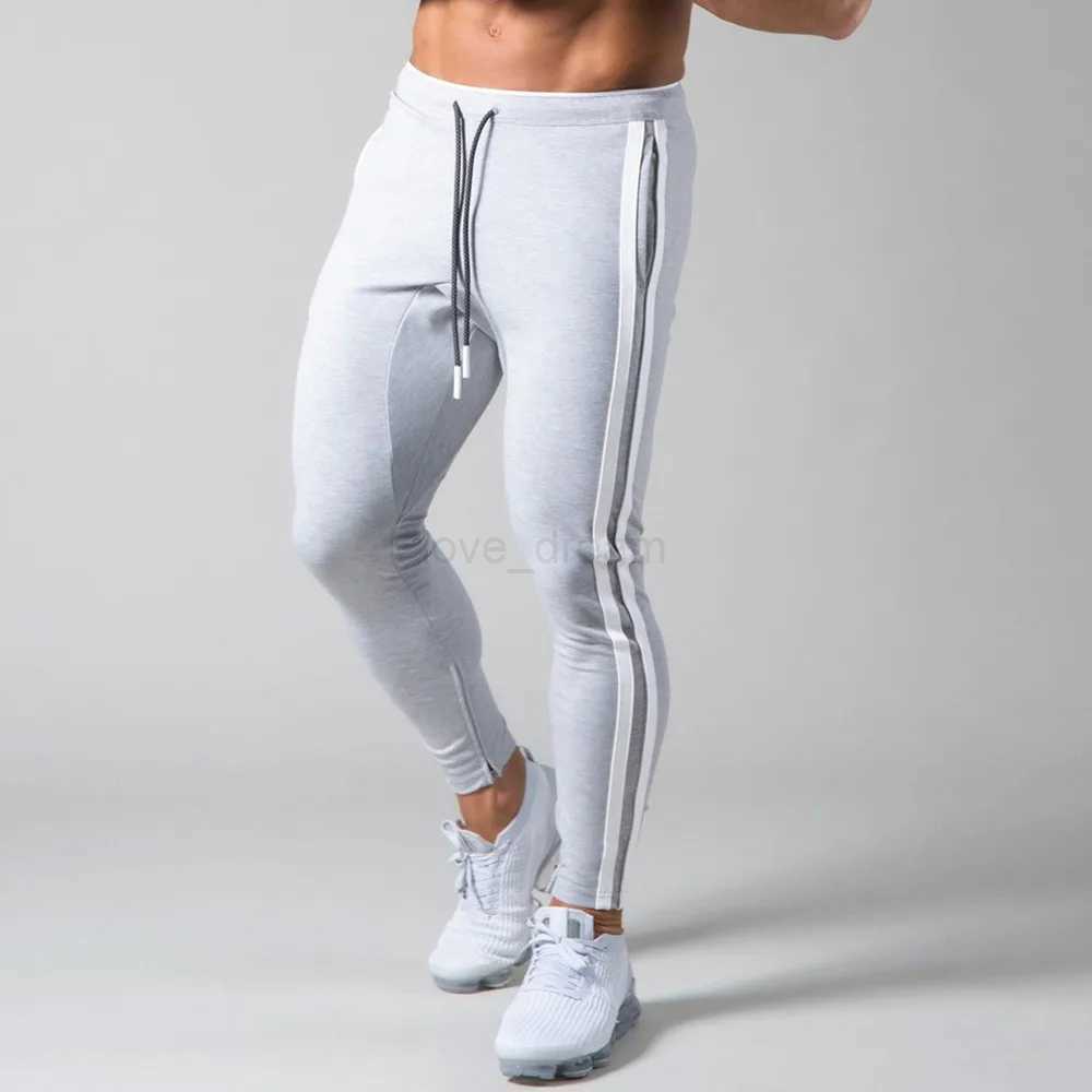 2023 New Jogger Gray Gym Fitness Bodybuilding Training Pants Mens Jogging Casual Fashion Classic Side Stripe Sweatpants MaleXJ240813