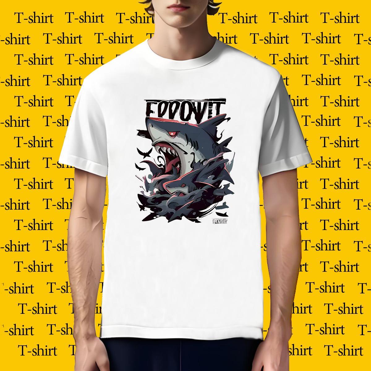 Comfortable T shirt shark Short Sleeve O-Neck Casual Daily Wear Custom Print Plus Size 230g Pure Cotton Men Clothes T-Shirt New Arrival Tops Tees