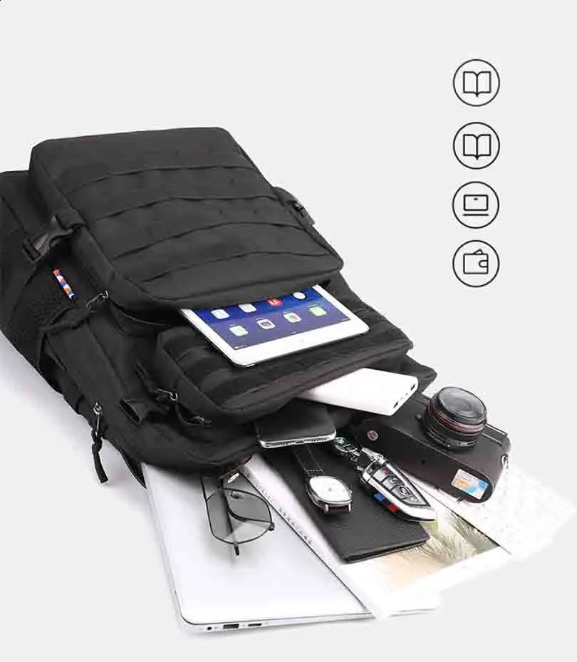 45L outdoor highcapacity tactical backpack camouflage mens sports mountain multifunctional camping shoulder bag 240813
