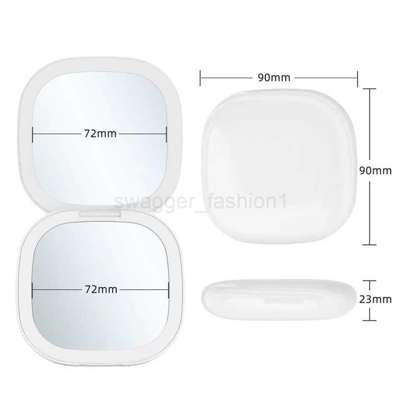 Custom Personalized High Quality LED Pocket Makeup 10X 5X Magnifiers Colorful Rechargeable Portable Make-Up MirrorXJ240813