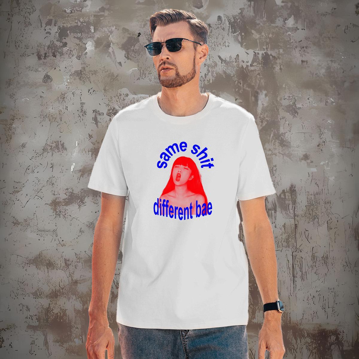 T Shirts Men 230g Pure Cotton singing Casual Daily Wear O Neck Short Sleeves Anime Print Tshirt for Man Woman Brand Loose Clothings