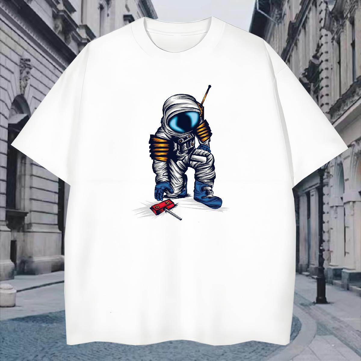 Men T Shirts 230g 100% Cotton universe Sports Casual Breathable Short Sleeve Graphic Men Clothes T-Shirt 2024 Cool Tops Tees