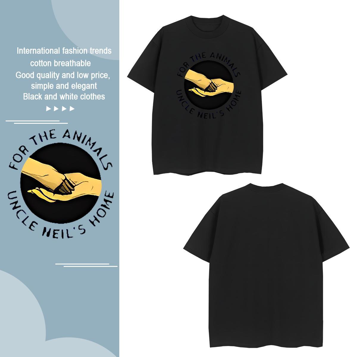 T Shirts Men 100% Cotton 230g hands High Street Hip Hop Breathable Crew Neck Custom Print Plus Size Couples T Shirts Classic Loose Fit Tees