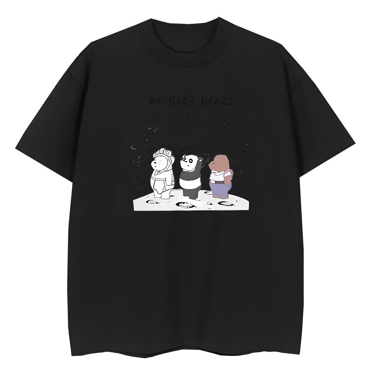 Free Shipping Tshirts bear Casual 100% Cotton 230g Tops Shirt Breathable Crew Neck Brand T Shirts Men Custom Printed