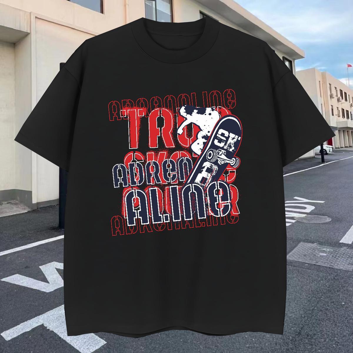 Wholesale Tshirts Home Outdoor 100% Cotton 230g Anime Crew Neck letter T shirt Fashion New Tops