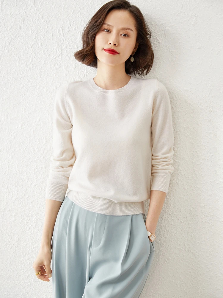 CAIXINGLE Classic style s Of Wool Sweater Round Collar Fashion On The Solid Color Long Sleeve Knitted Pullover S-XXXL 240812