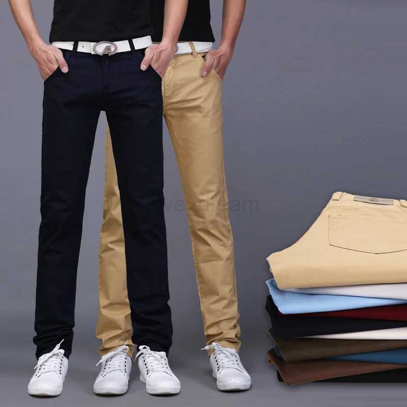 6-color Fashion Slim Straight Casual Pants Korean Classic Solid Color Simple Trend Brand Trousers Black Army Green Royal BlueXJ240813