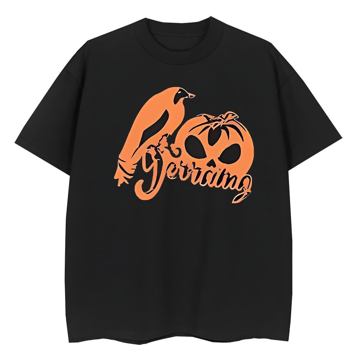 Designer Fashion Men Tops Tees pumpkin Hip Hop 230g 100% Cotton Tops Shirt Short Sleeve Soft Cool T-Shirts Plus Size Custom