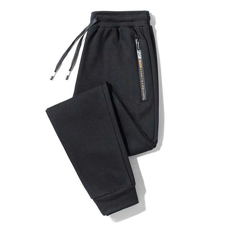 2022 Autumn Mens Sport Pants Casual Knitted Trousers With Zipper Pockets Solid Color Jogger pants Male pantalon chandal hombreXJ240813