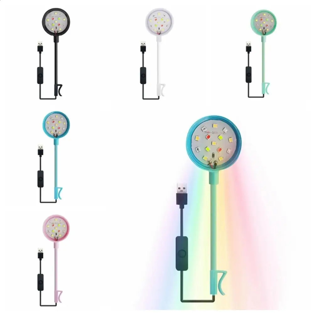 USB-Plug Aquarium Lamp LED with Clip Aquarium Plant Light Colored Lights Energy Saving Fish Tank Lamp Fishbowl 240812