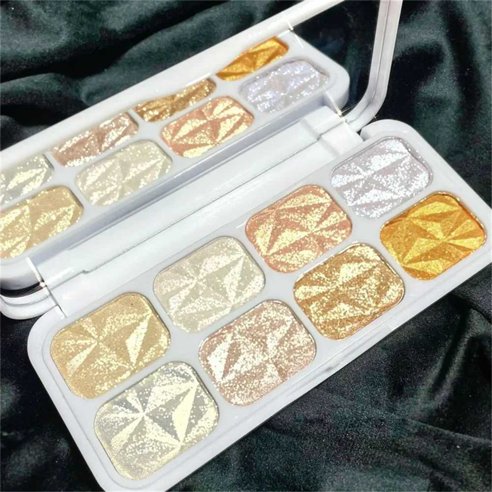 Pearl eye shadow Palette Highlighter Bright face contour powder blusher waterproof makeup Body glitter powder cosmetics W240812